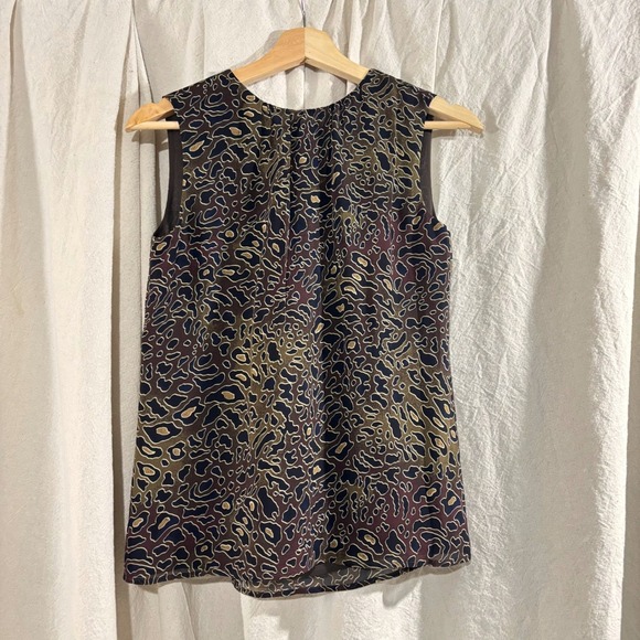 Tory Burch Tops - NWT Tory Burch 100% Silk Tanya Top Abstract Leopard Tie Neck Blouse Size 0